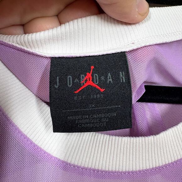 Nike Air Jordan Plus 3X Engineered Tie Dress White Purple Pleated Sleeveless - Picture 9 of 11